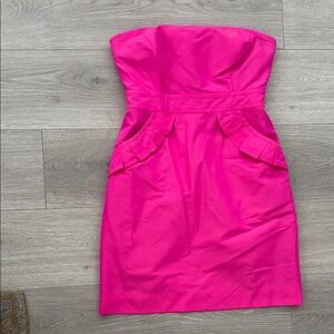 Elegant Pink Strapless Dress